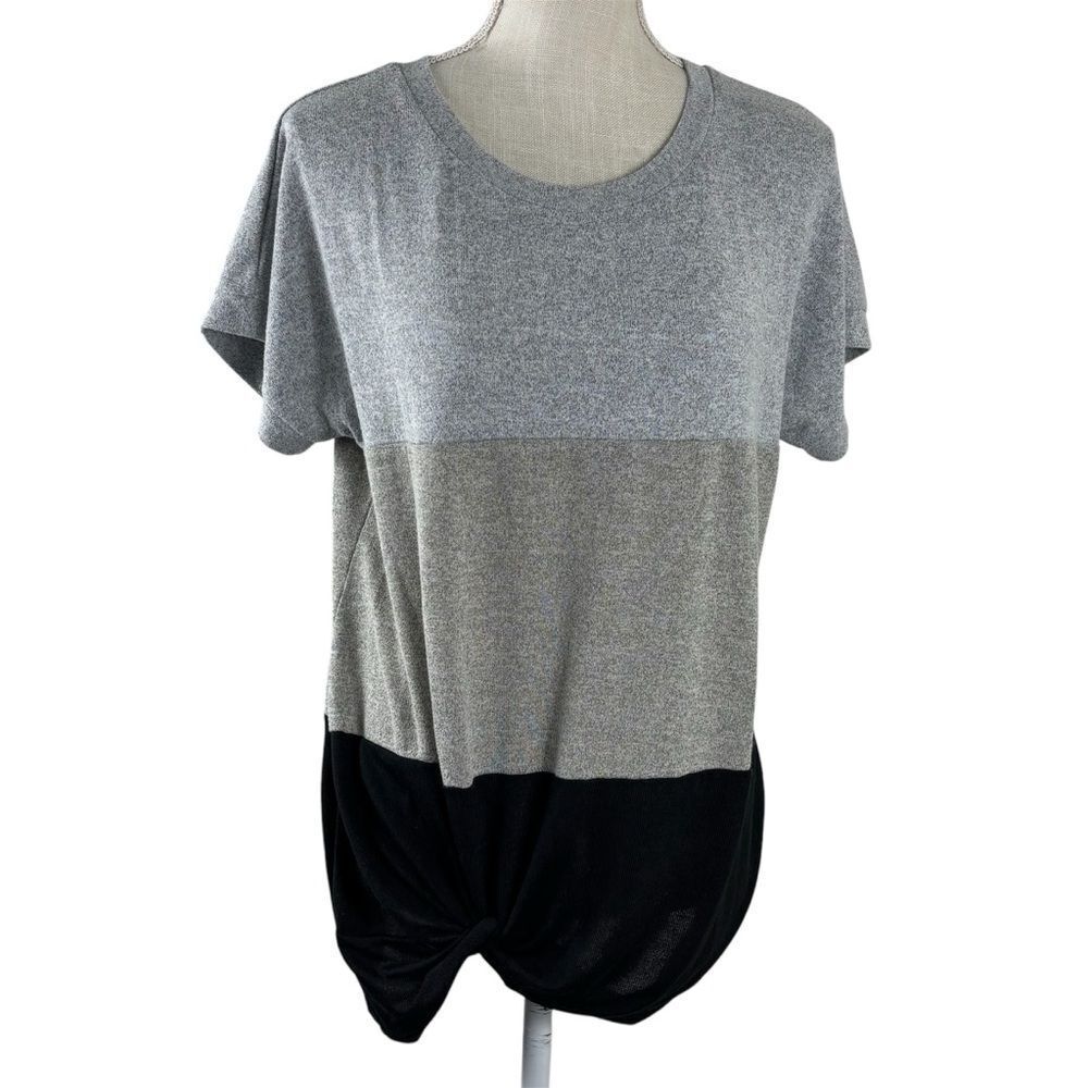 Yidarton Color Block Twist Short Sleeve Top Large - Picture 2 of 10